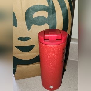 Starbucks New Holiday 2022 Red Pebble Vacuum Insulated SS Hot/Cold Tumbler 12 oz